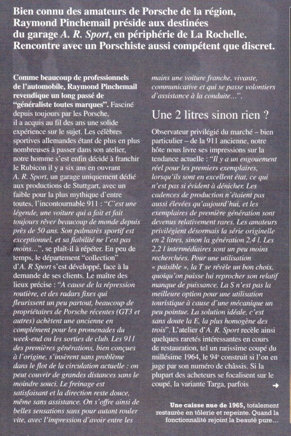 Article dans le magazine Rétroviseur de mars 2011
