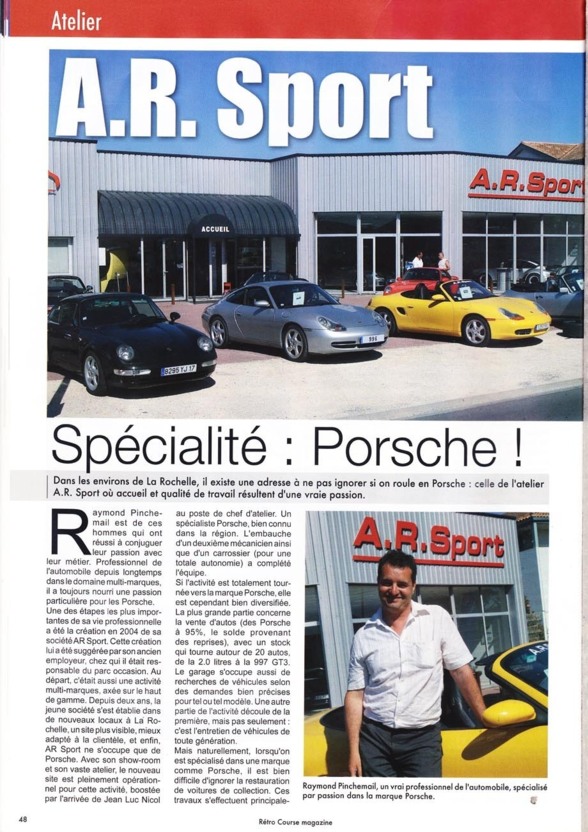 Article de presse du magazine rétro course magazine 2010